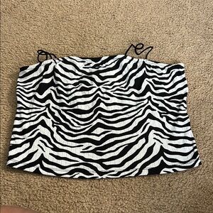 Rue21 Black and White Zebra Print Tank Top